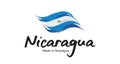 Made in Nicaragua handwritten flag ribbon typography lettering logo label banner