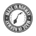 Made in Norway Map. Quality Original Stamp Design Vector Art Seal Badge Illustration.