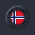 Made in Norway. Norway made. Norway quality emblem, label, sign, button, badge in 3d style. Norway flag. Simple icons with flags. Royalty Free Stock Photo