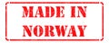 Made in Norway - Red Rubber Stamp. Royalty Free Stock Photo