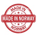 Made in Norway rubber stamp, vector illustration Royalty Free Stock Photo