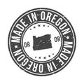 Made in Oregon State USA Quality Original Stamp Map. Design Vector Art Seal Badge.