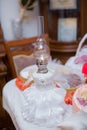 Made from a pearl for a wedding . Lantern kerosene oil Lamp