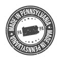 Made in Pennsylvania State USA Quality Original Stamp Map. Design Vector Art Seal Badge. Royalty Free Stock Photo