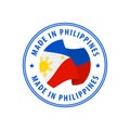 Made in Philippines stamp, sticker. Vector illustration Royalty Free Stock Photo