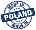 Made in Poland blue grunge stamp