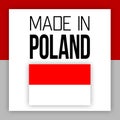 Made in Poland label illustration with national flag