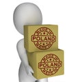 Made In Poland Stamp On Boxes Shows Polish Products