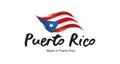 Made in Puerto Rico handwritten flag ribbon typography lettering logo label banner