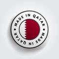 Made in Qatar text emblem badge, concept background