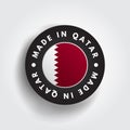 Made in Qatar text emblem stamp, concept background