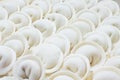 Made raw dumplings. Closeup. Top view Royalty Free Stock Photo