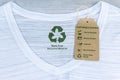 Made with recycled materials T shirt with sustainable fashion care label