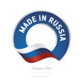 Made in Russia flag red color label button banner Royalty Free Stock Photo