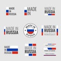 Made in Russia labels set, Russian product emblem