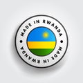 Made in Rwanda text emblem badge, concept background