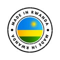 Made in Rwanda text emblem badge, concept background