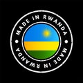 Made in Rwanda text emblem badge, concept background