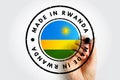 Made in Rwanda text emblem badge, concept background