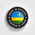 Made in Rwanda text emblem badge, concept background