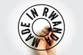 Made in Rwanda text emblem stamp, concept background Royalty Free Stock Photo