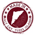 Made in Salt Cay, Turks Islands stamp.