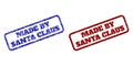 MADE BY SANTA CLAUS Blue and Red Rounded Rectangle Seals with Unclean Textures