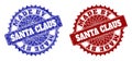 MADE BY SANTA CLAUS Blue and Red Rounded Stamp Seals with Unclean Textures