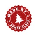 MADE BY SANTA CLAUS Scratched Stamp Seal with Fir-Tree