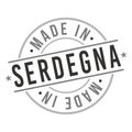 Made In Sardegna. Stamp Rectangle Map. Logo Icon Symbol. Design Certificated.