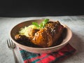 Mole Poblano with Chicken and rice is Mexican Food in Puebla Mexico Royalty Free Stock Photo