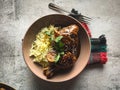 Mole Poblano with Chicken and rice is Mexican Food in Puebla Mexico Royalty Free Stock Photo