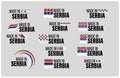 Made in Serbia graphic and label set Royalty Free Stock Photo