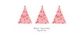 Made of shining red stars elegant Christmas tree vector illustration. Minimal design for business card. Happy new year greeting ca