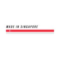 Made in Singapore, badge or label with flag isolated