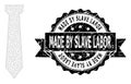 Textured Made by Slave Labor Ribbon Stamp and Mesh Network Tie Royalty Free Stock Photo