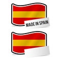Made in Spain Flag and white empty Paper. Esp10 Vector.