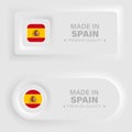 Made in Spain neumorphic graphic and label Royalty Free Stock Photo