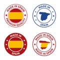 made in Spain stamp set, Spanish product icons Royalty Free Stock Photo