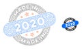 Made in 2020 Stamp Vector Mesh Network Model Royalty Free Stock Photo