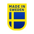 Made in sweden icon. national country flag Stamp sticker. Vector illustration Simple icon with flag Royalty Free Stock Photo