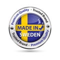 Made in Sweden, Premium Quality, Trusted Brand - business commerce shiny icon