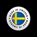 Made in Sweden text emblem badge, concept background