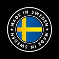 Made in Sweden text emblem badge, concept background