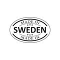 Made in Sweden text emblem stamp, concept background