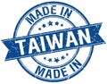 Made in Taiwan blue round stamp