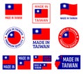 Made in Taiwan icon set, Republic of China product labels