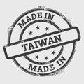 Made in Taiwan rubber stamp isolated on white. Royalty Free Stock Photo