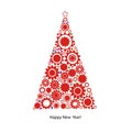 Made of tree gear wheel with colorful light bulb. For business life. Happy new year and merry christmas greeting card.