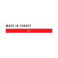 Made in Turkey, badge or label with flag isolated Royalty Free Stock Photo